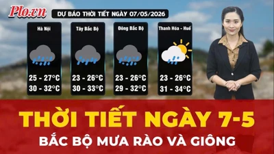 Thời tiết ngày 7-5: Bắc Bộ mưa rào và giông, Nam Bộ chiều tối mưa to