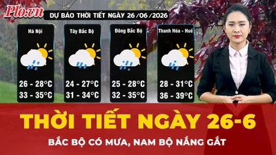 Thời tiết ngày 26-6: Bắc Bộ có mưa, Nam Bộ nắng gắt