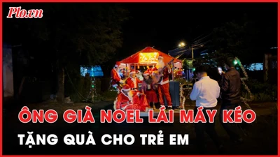 Video: Ông già Noel lái xe máy kéo, phát quà cho trẻ em ở Đắk Lắk
