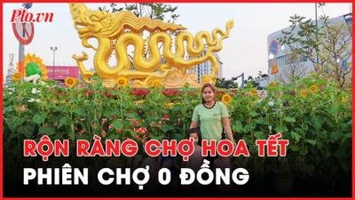 Rộn ràng Tết: Người dân tham gia chợ hoa, phiên chợ 0 đồng