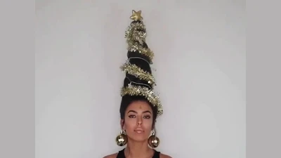 Kiểu tóc độc lạ cho mùa Giáng sinh