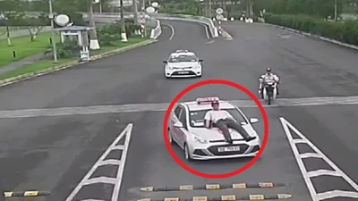 Lái xe taxi tông thẳng nhân viên bảo vệ sân bay Nội Bài