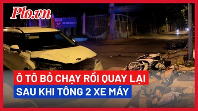 Video: Ô tô tông 5 người đi xe máy rồi bỏ chạy, sau đó quay lại hiện trường