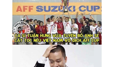 Ca sĩ Tuấn Hưng hứa xuống tóc nếu Việt Nam vô địch