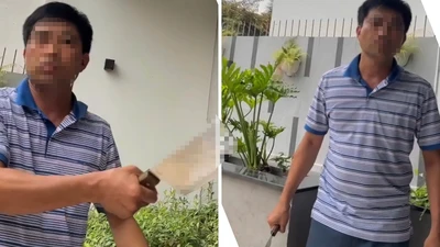 Công an làm việc với chủ nhà cầm dao đe dọa thợ khóa ở TP.HCM