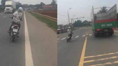 Nam thanh niên đùa với tử thần trên quốc lộ