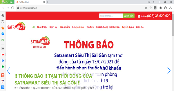 Tạm đóng cửa Satra Mart siêu thị Sài Gòn từ 13-7