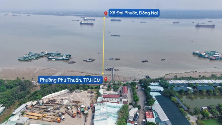 Toàn cảnh khu vực xây cầu Phú Mỹ 2 dài 6,3km vượt sông Đồng Nai