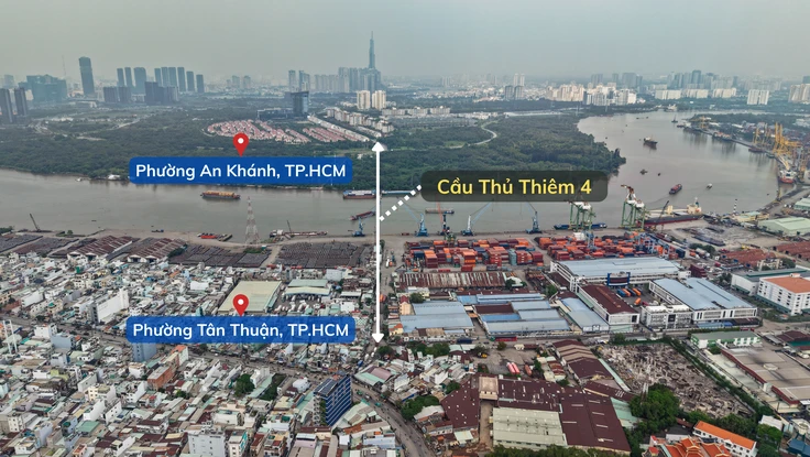 Cận cảnh khu vực sẽ xây dựng cầu Thủ Thiêm 4 vượt sông Sài Gòn 