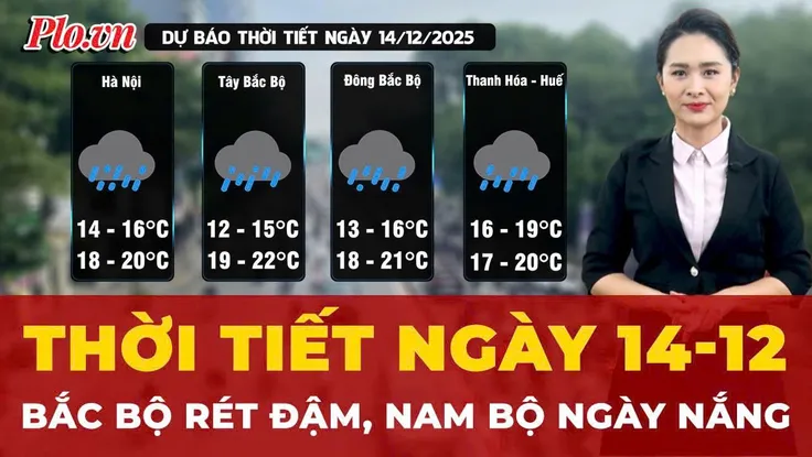 Dự báo thời tiết ngày 14-12: Bắc Bộ rét đậm, Nam Bộ ngày nắng