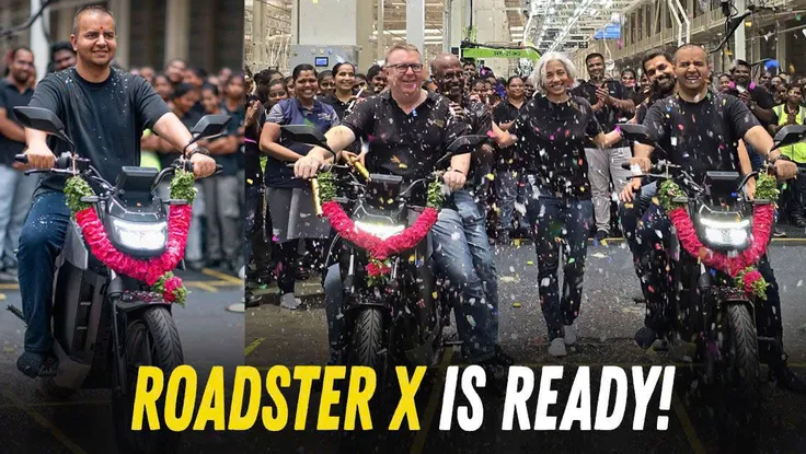 Xe máy điện Ola Roadster X đầu tiên xuất xưởng