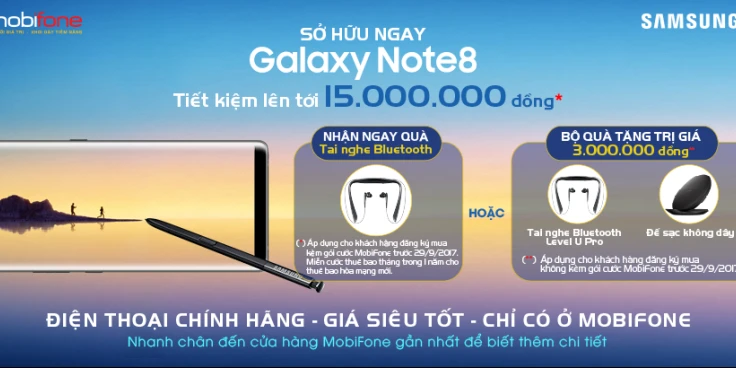 Nhanh tay đặt Galaxy Note 8 tại MobiFone để nhận quà