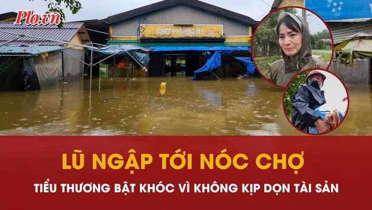 lũ ngập nóc chợ