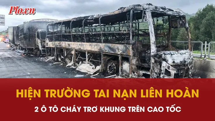 Va chạm liên hoàn trên cao tốc, 3 xe ô tô bốc cháy dữ dội