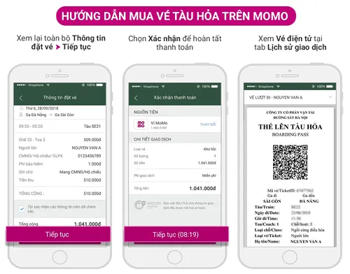 Cách mua vé tàu Tết 2019 bằng ví điện tử