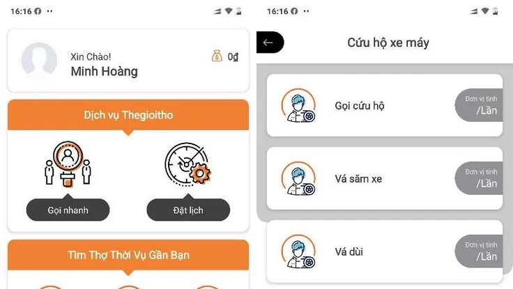 Gọi thợ sửa ống nước, sửa xe, cứu hộ... mọi lúc mọi nơi