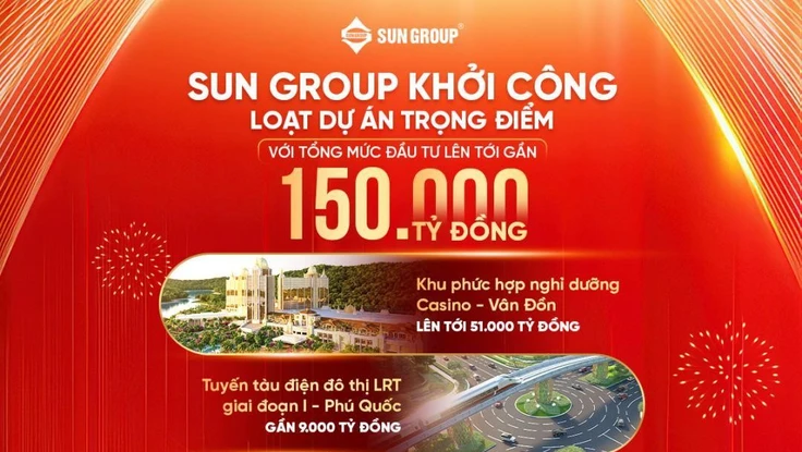 Sun Group khởi công loạt dự án trọng điểm với tổng mức đầu tư lên tới gần 150.000 tỷ đồng