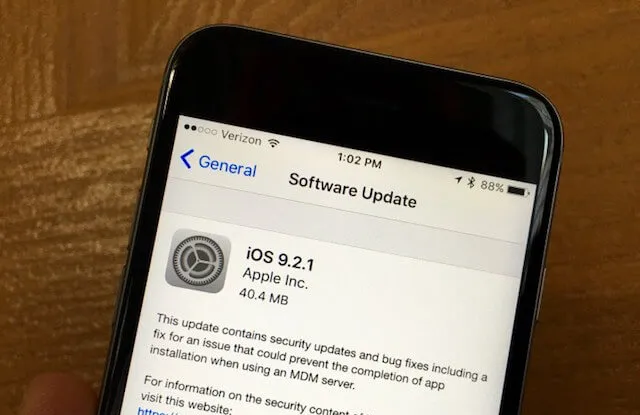 Apple tung ra bản cập nhật iOS 9.2.1 với nhiều cải tiến