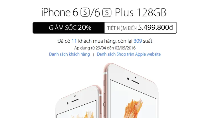 iPhone 6S và 6S Plus giảm “sốc” hơn 5 triệu đồng