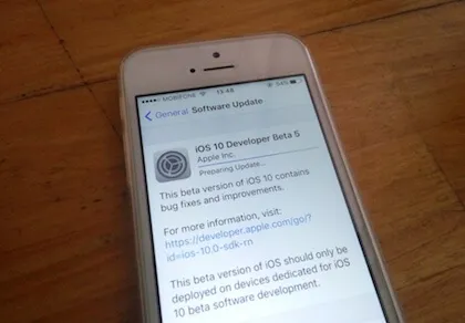 Đã có thể tải và cài đặt iOS 10 Beta 5