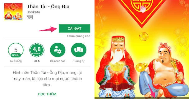 Ảnh nền Thần tài đẹp mắt cho smartphone