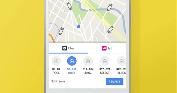 Cách đặt xe Uber hoặc Grab bằng Google Maps