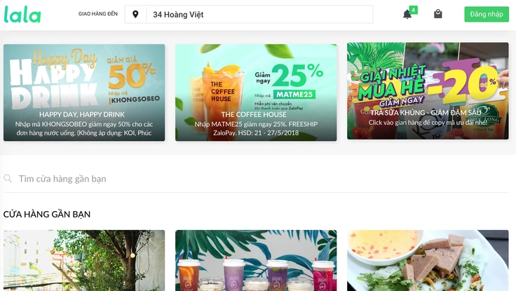 Trợ lý mua trà sữa và thức ăn nhanh siêu tốc