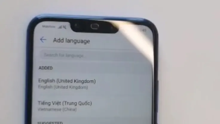 Huawei nói gì về tùy chọn tiếng Việt (Trung Quốc)?