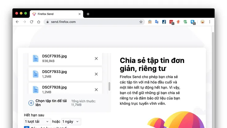 Cách gửi tập tin siêu tốc cho bạn bè bằng Firefox Send