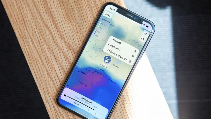 Cách kiểm tra lượng mưa và chất lượng không khí bằng iPhone