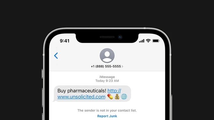 Cách báo cáo tin nhắn rác trên iPhone