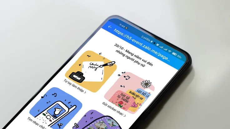 Cách tạo thiệp chúc mừng ngày 20-10 bằng Zalo