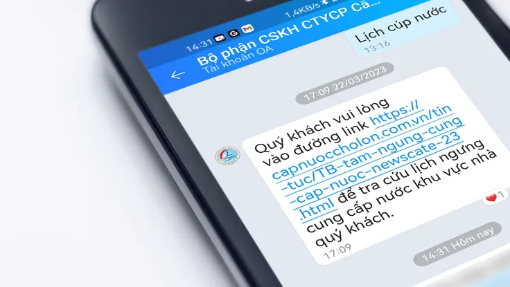 Cách tra cứu lịch cúp nước trong mùa nóng bằng Zalo