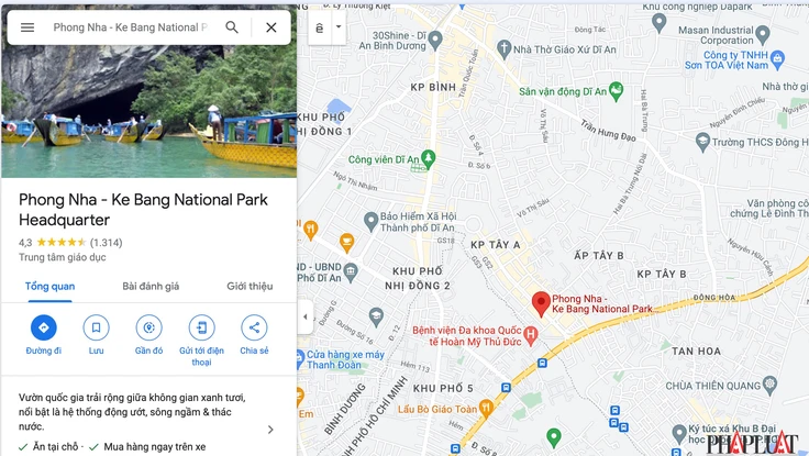 Động Phong Nha bị dời về Bình Dương?