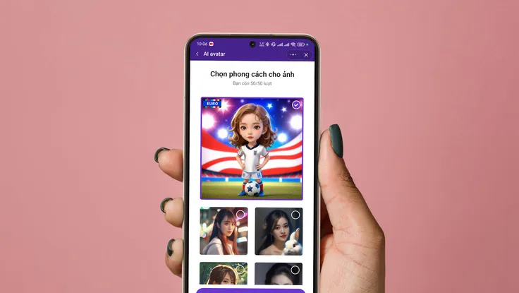 Cách tạo ảnh đại diện Zalo bằng AI mùa Euro 