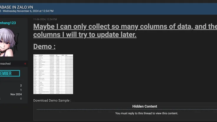 Thực hư thông tin 100 triệu dữ liệu người dùng Zalo bị lộ?