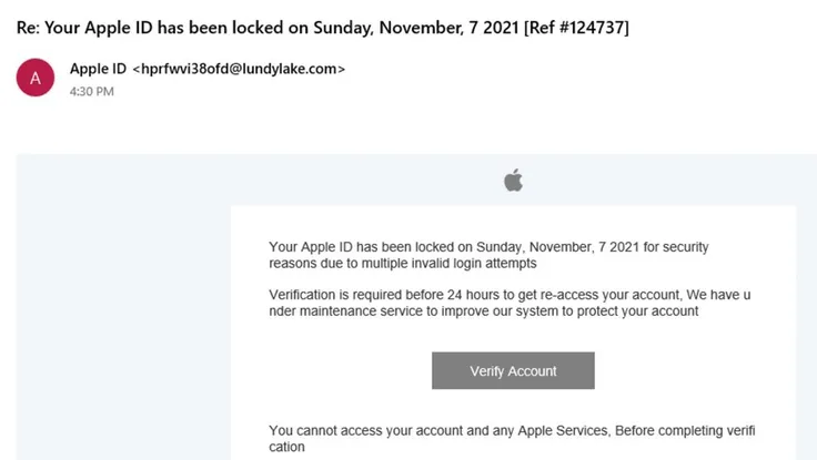 Nếu bạn nhận được tin nhắn này từ Apple hoặc Google, đó là một cuộc tấn công lừa đảo