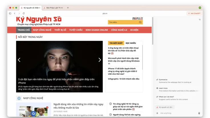 ChatGPT Atlas dễ bị tấn công hơn 90% so với Google Chrome