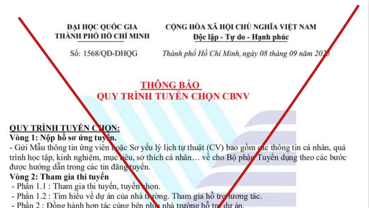 ĐH Quốc gia TP.HCM bị mạo danh để tuyển dụng, kêu gọi từ thiện