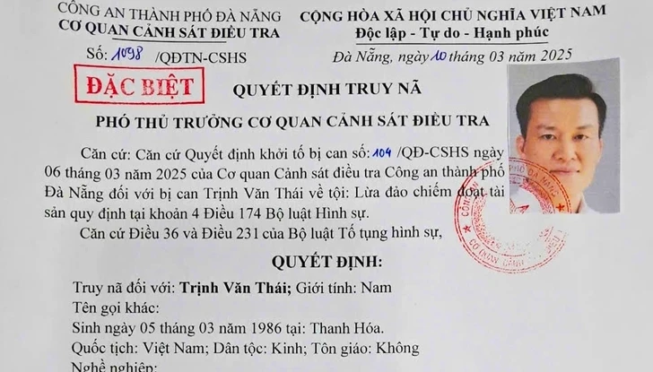 Truy nã đặc biệt Trịnh Văn Thái trong đường dây lừa đảo của TikToker Mr. Pips