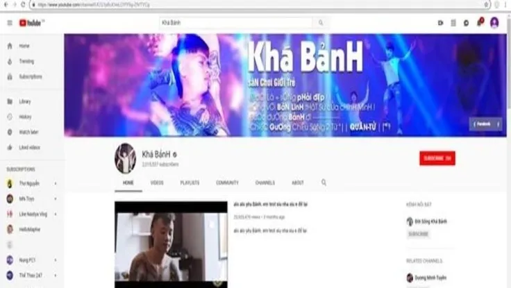 Kênh Youtube của Khá 'bảnh' đã bị khóa