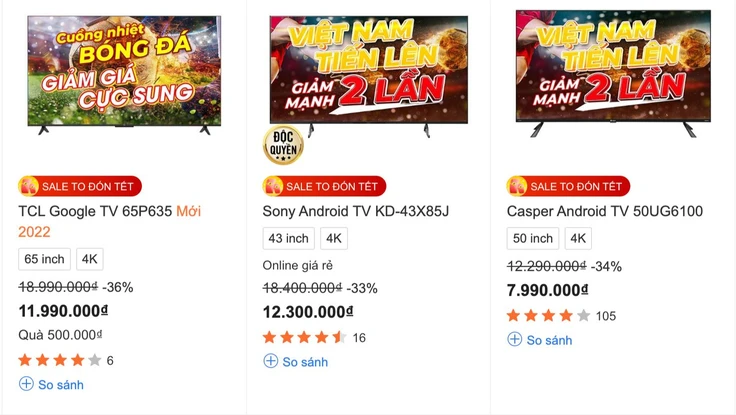 Ti vi, ứng dụng truyền hình…. đua nhau khuyến mãi mùa AFF Cup 2022