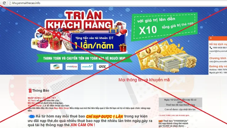 Công bố danh sách website lừa đảo
