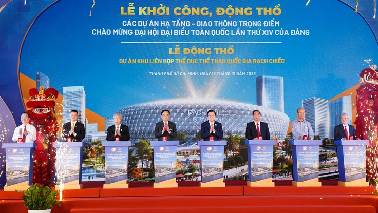 Chùm ảnh: Chính thức động thổ Khu liên hợp Thể dục Thể thao Rạch Chiếc tại TP.HCM