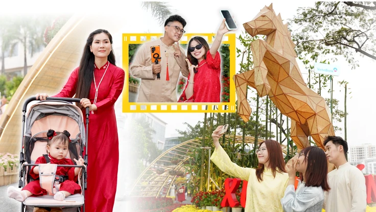 Linh vật ngựa độc đáo hút khách check-in ở đường hoa Phú Mỹ Hưng