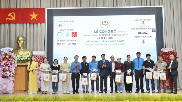 Toàn cảnh lễ ra mắt Chương trình 'An cư cùng người lao động' và phát động Giải thưởng 'Vì bạn xứng đáng' năm 2026