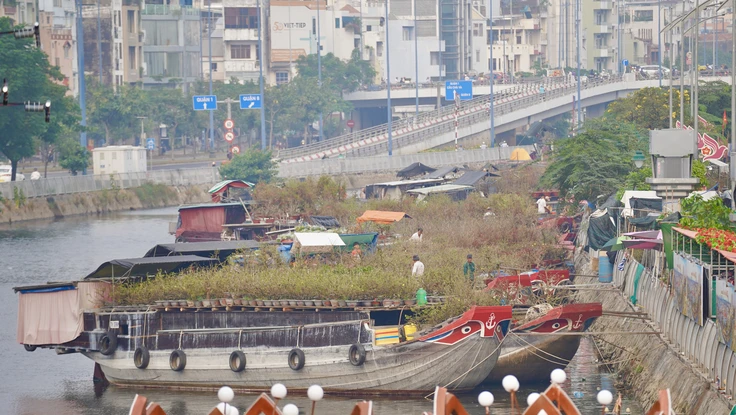Chợ hoa Xuân 'Trên bến dưới thuyền' dọc kênh Tàu Hủ – Bến Nghé có gì đặc sắc?