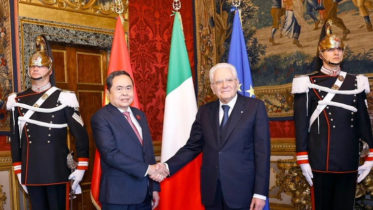 Chủ tịch Quốc hội Trần Thanh Mẫn hội kiến Tổng thống Italy