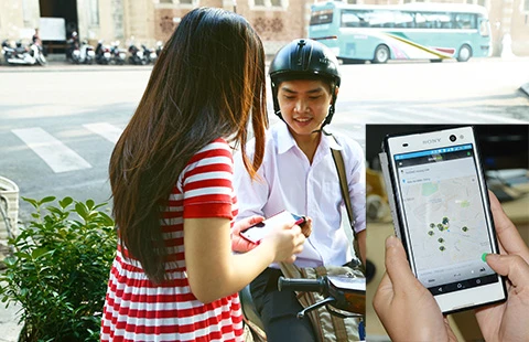 Xe ôm smartphone 3.000 đồng/km