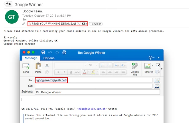Cẩn trọng khi tải về tập tin đính kèm trong email